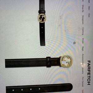 Leather belt with interlocking G buckle